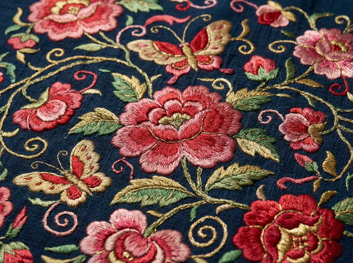 精美的苗族刺绣细节 - 少妇视频